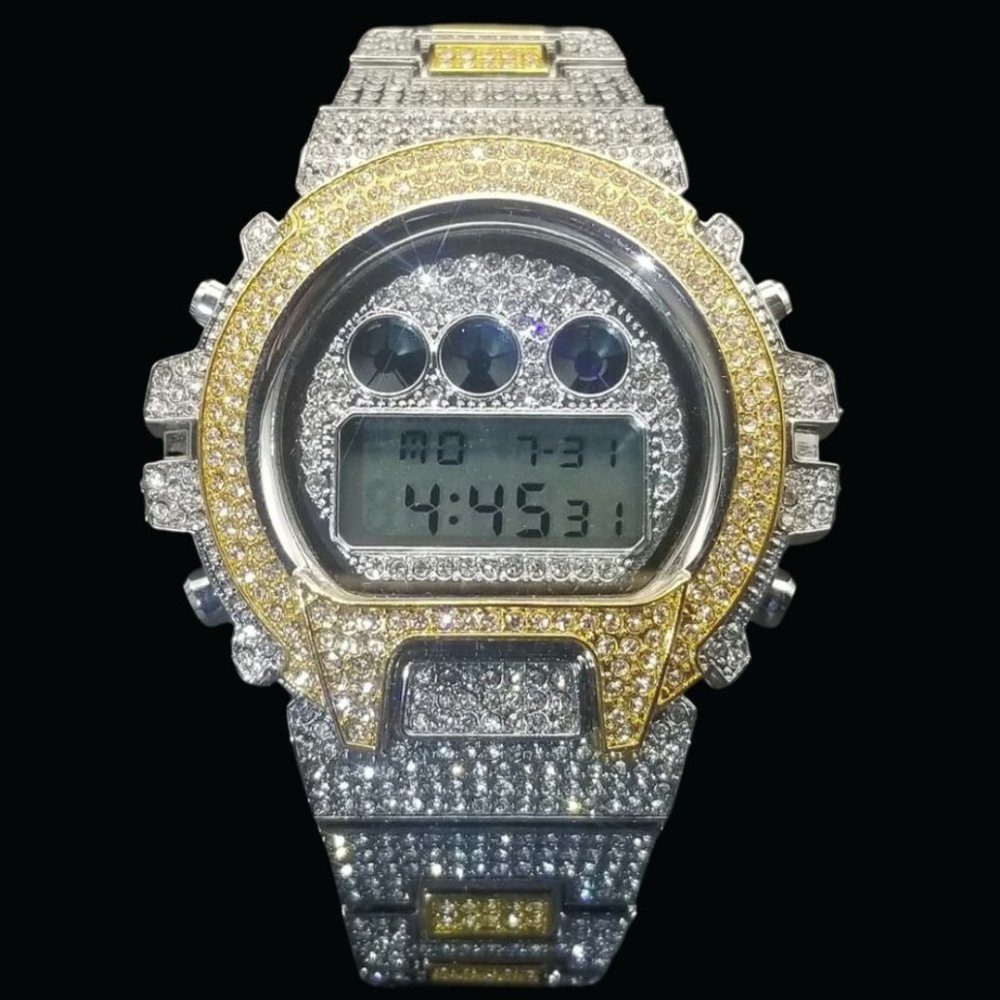 Luxury Chronograph Digital Led Diamond Waterproof  Watch